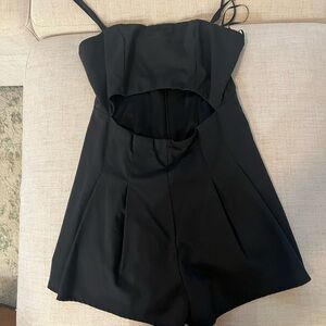 Elegant Black Strapless Romper